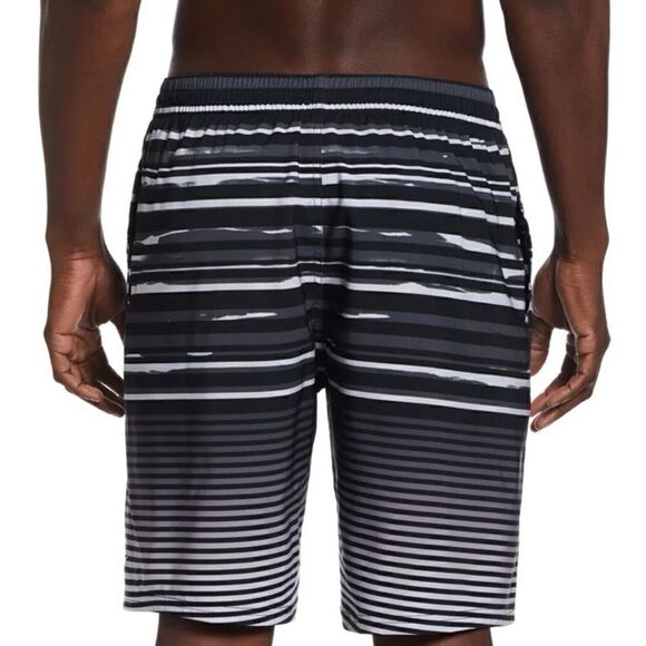 Nike Men' 9" Black Multi Faded Stripe Breaker Swim Trunks (NESSD545-001)-Medium - Picture 3 of 9